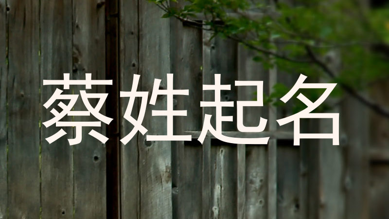 蔡姓起名