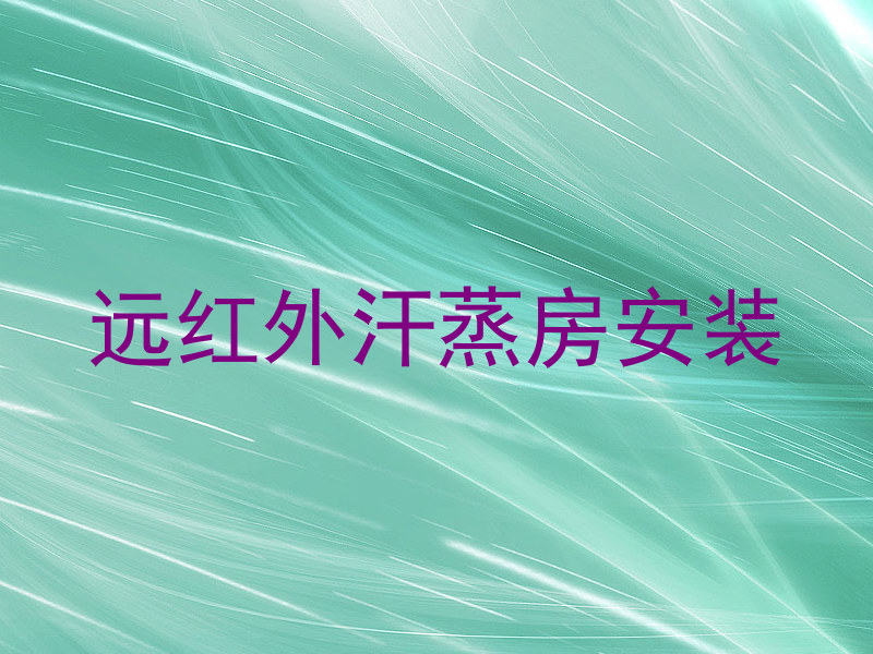 远红外汗蒸房安装