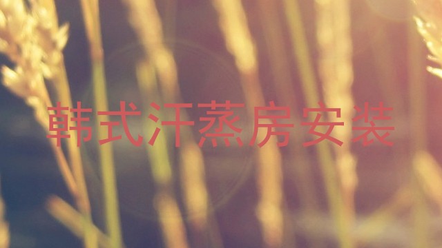 韩式汗蒸房安装