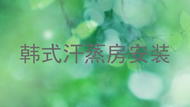 韩式汗蒸房安装
