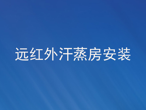 远红外汗蒸房安装