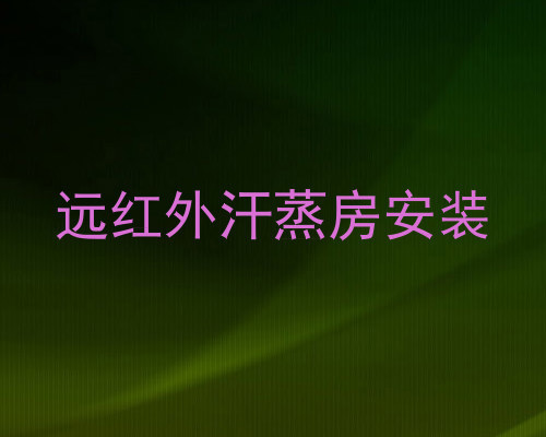远红外汗蒸房安装
