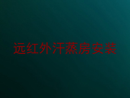 远红外汗蒸房安装