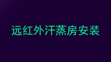 远红外汗蒸房安装