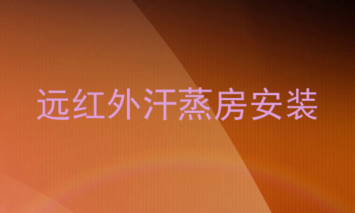 远红外汗蒸房安装