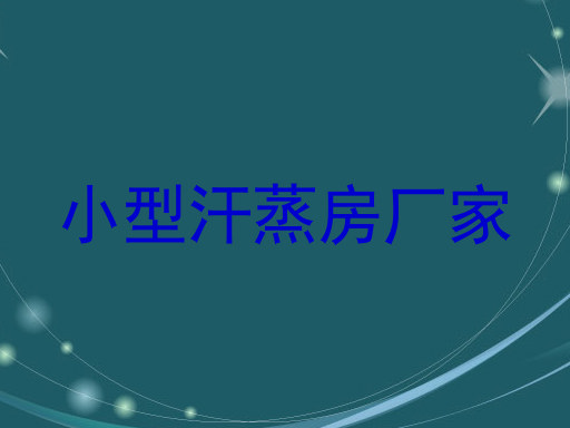 小型汗蒸房厂家