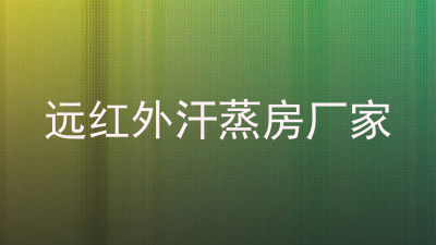远红外汗蒸房厂家