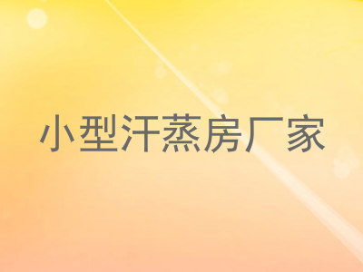 小型汗蒸房厂家