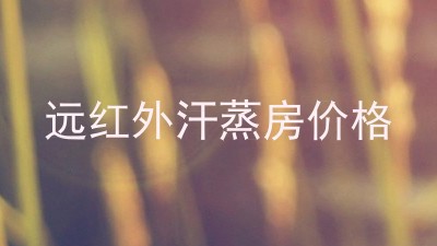 远红外汗蒸房价格