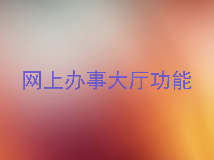 网上办事大厅功能
