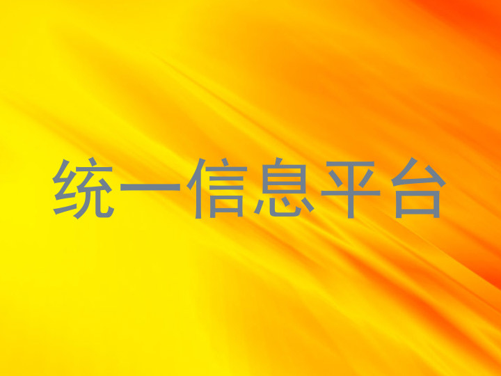 统一信息平台