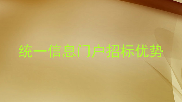 统一信息门户招标优势
