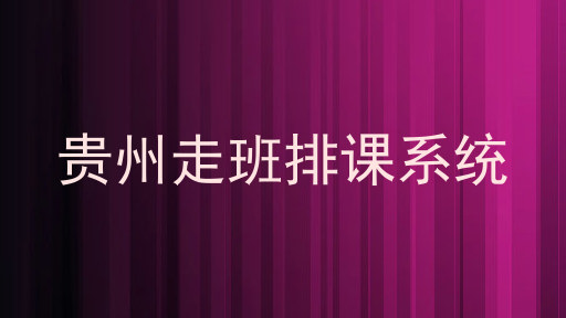贵州走班排课系统