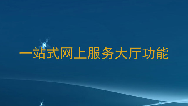 一站式网上服务大厅功能