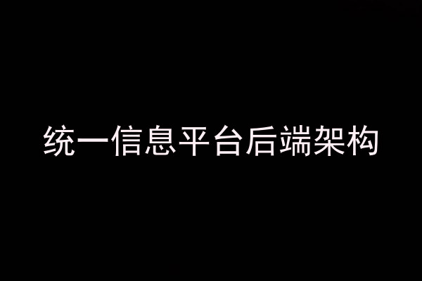 统一信息平台后端架构