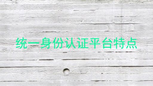 统一身份认证平台特点