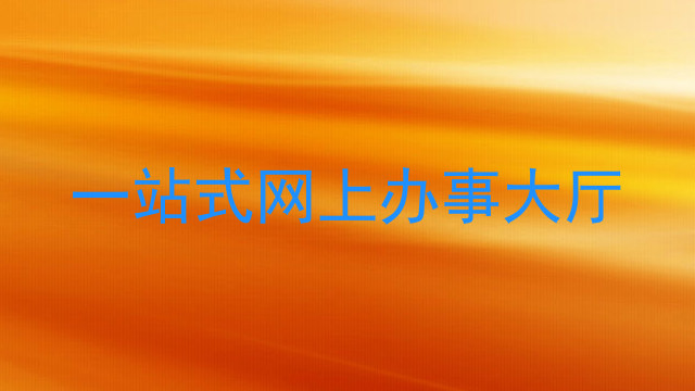 一站式网上办事大厅