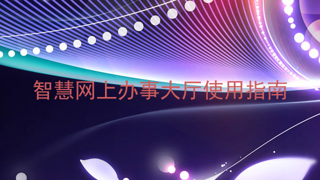 智慧网上办事大厅使用指南