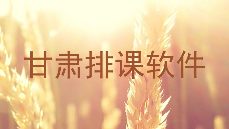 甘肃排课软件