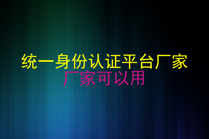 统一身份认证平台厂家|厂家可以用