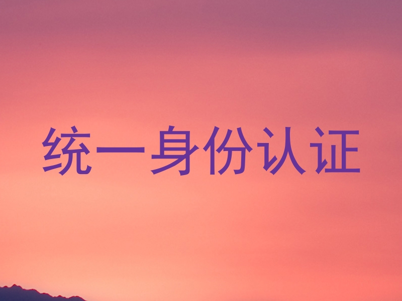 统一身份认证