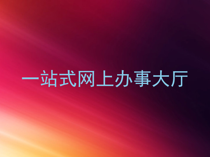 一站式网上办事大厅