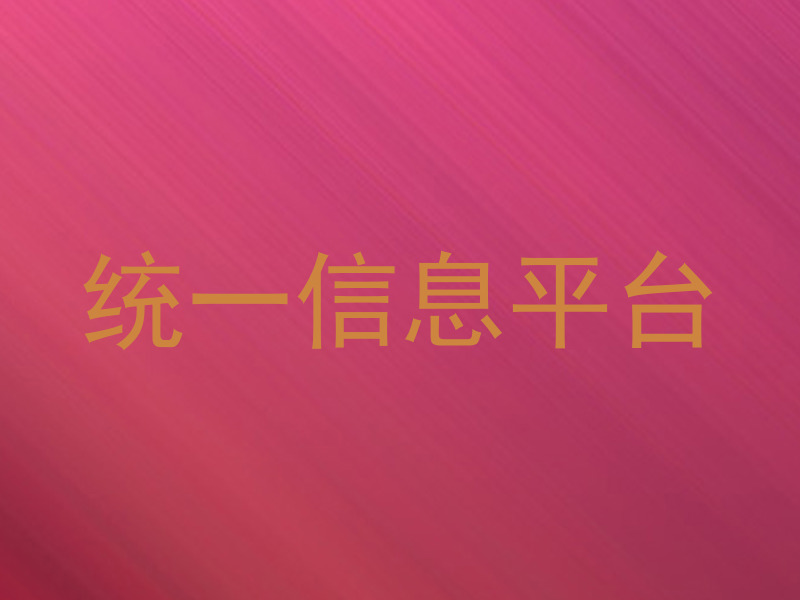 统一信息平台