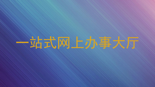 一站式网上办事大厅