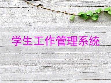 学生工作管理系统
