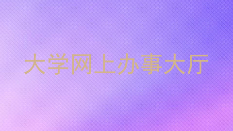 大学网上办事大厅