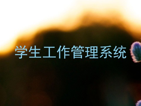 学生工作管理系统