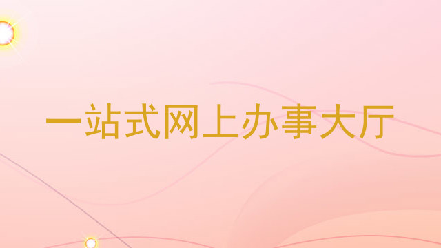 一站式网上办事大厅