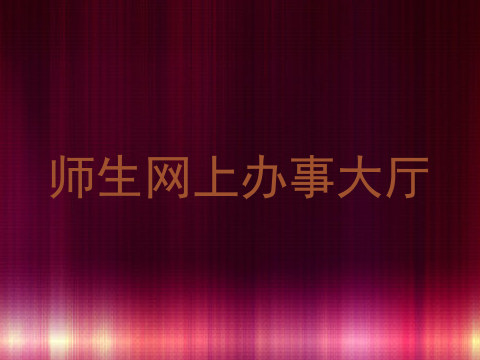 师生网上办事大厅