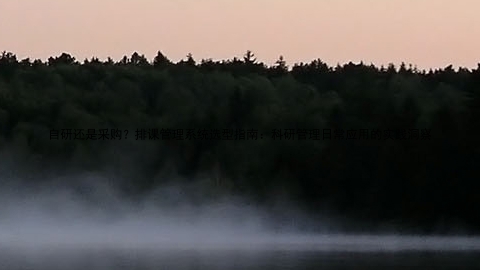 自研还是采购?排课管理系统选型指南:科研管理日常应用的实践洞察