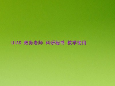 UIAS 教务老师 科研秘书 教学使用