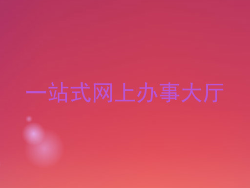 一站式网上办事大厅