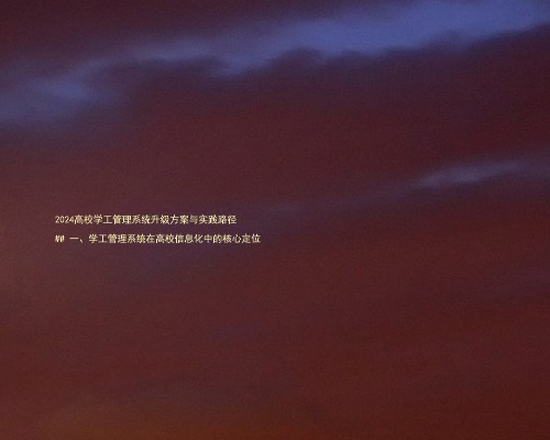 2024高校学工管理系统升级方案与实践路径
## 一、学工管理系统在高校信息化中的核心定位