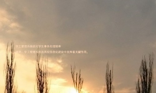 学工管理系统优化学生事务处理效率
摘要:学工管理系统在高校信息化建设中发挥着关键作用,