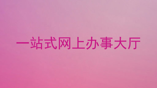 一站式网上办事大厅