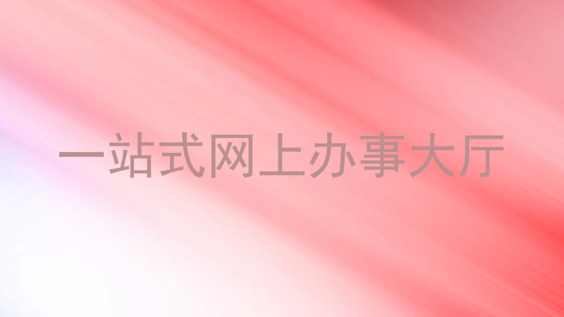 一站式网上办事大厅