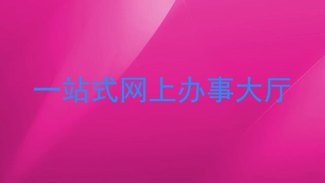 一站式网上办事大厅