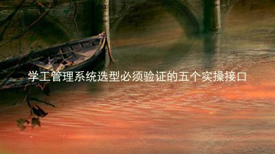 学工管理系统选型必须验证的五个实操接口