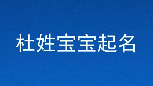 杜姓宝宝起名