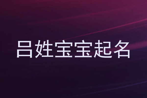 吕姓宝宝起名