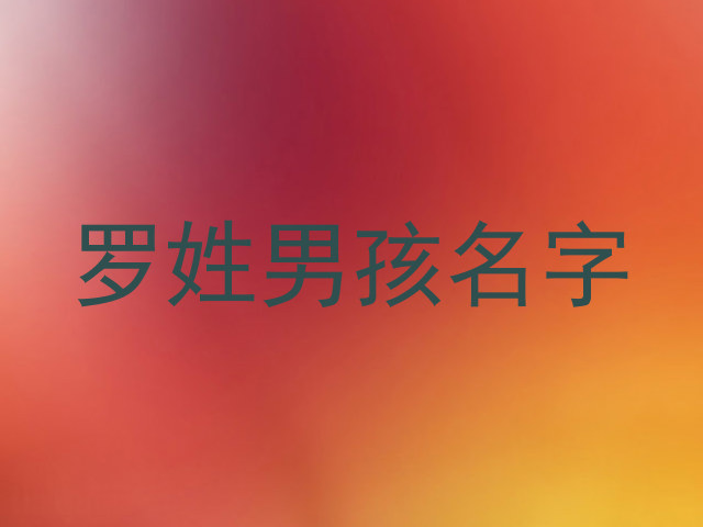 罗姓男孩名字