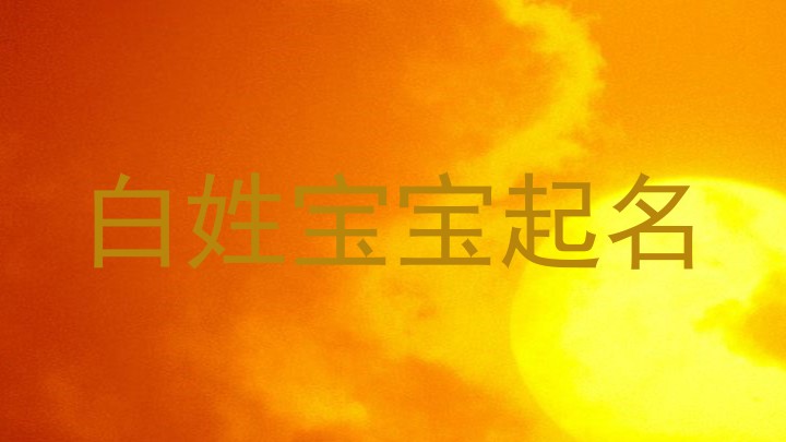 白姓宝宝起名