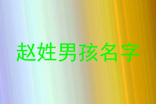 赵姓男孩名字