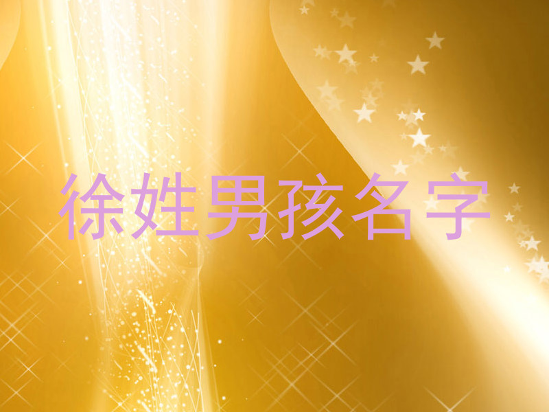 徐姓男孩名字