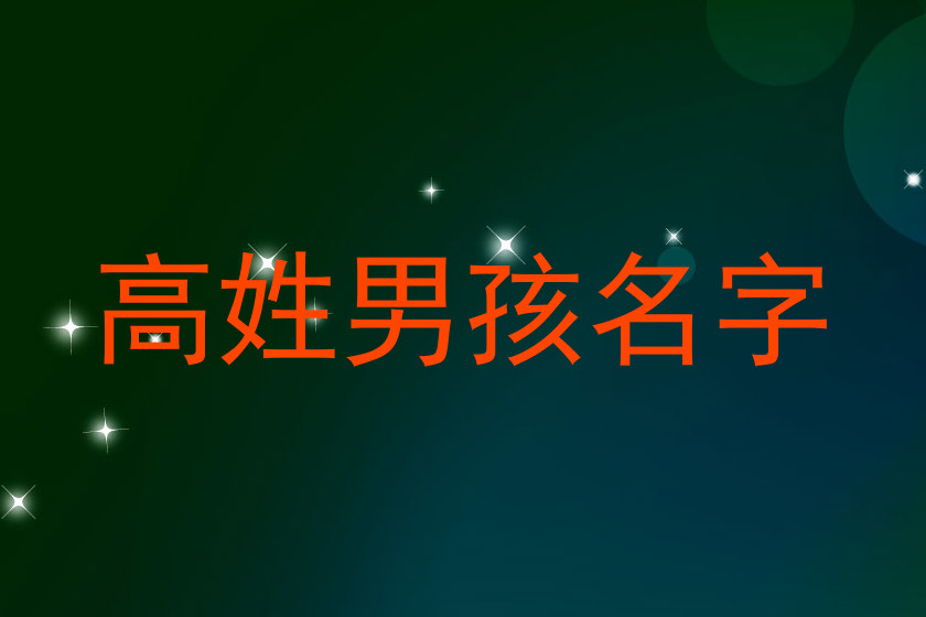 高姓男孩名字