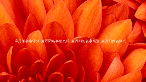 麻丹阳名字评分-麻丹阳名字怎么样-麻丹阳的名字寓意-麻丹阳姓名测试